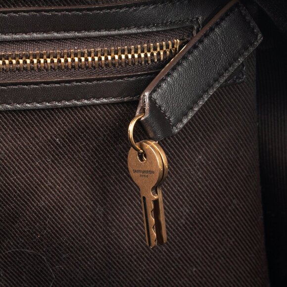 Saint Laurent Le Monogramme 72H Duffle Chestnut Cassandre Canvas & Leather Bag - Picture 14 of 16